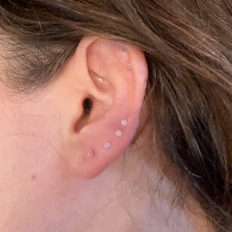 QWALIT Clear Nose Studs for Work Clear Nose Rings for Work Clear Nose Piercing Plastic Nose Rings for Surgery Invisible Nose Retainer Clear Cartilage Earring Clear Earrings for Sports Septum Retainer - Image 5